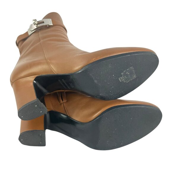 HERMES Brown Leather Joueuse Ankle Women's Boots Made in Italy 36.5 - 6US - Picture 12 of 13